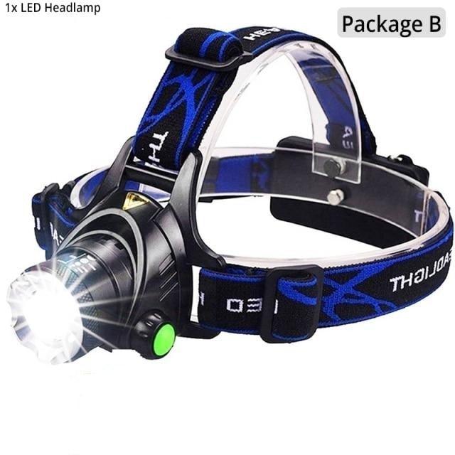 Rechargeable Ultra-bright High Lumen LED Headlamp Hands-Free USB Zoomable Headlight Waterproof Super Bright Head Lights For Fishing Camping Hiking Riding JoggingTorch Flashlight