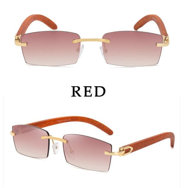 Rectangle Sunglasses for Men/Women Small Rimless Square Shade Eyewear Sunglasses For Men Super Clear Rimless Sunglasses Classic Driving Square Sunglasses