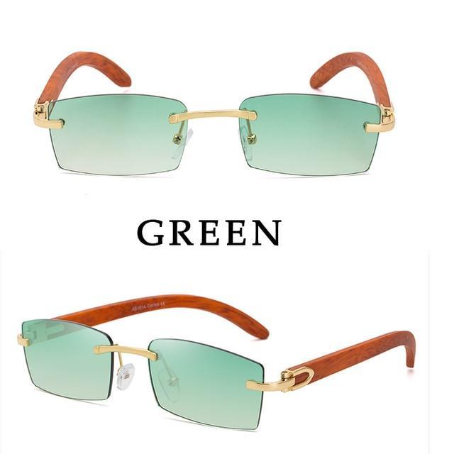 Rectangle Sunglasses for Men/Women Small Rimless Square Shade Eyewear Sunglasses For Men Super Clear Rimless Sunglasses Classic Driving Square Sunglasses