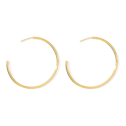 Boucles d'oreilles créoles plaquées or Bombshell recyclées - Fabriquées à la main, Deux tailles