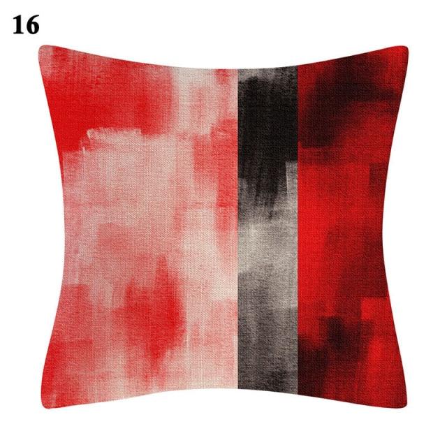 Red Abstract Cushion Cover Geometric Pillow Cases Sofa Decorative Modern Abstract Painting Pillow Case Beautiful Cushion Covers Fashion Pillowcase Pillow Cover
