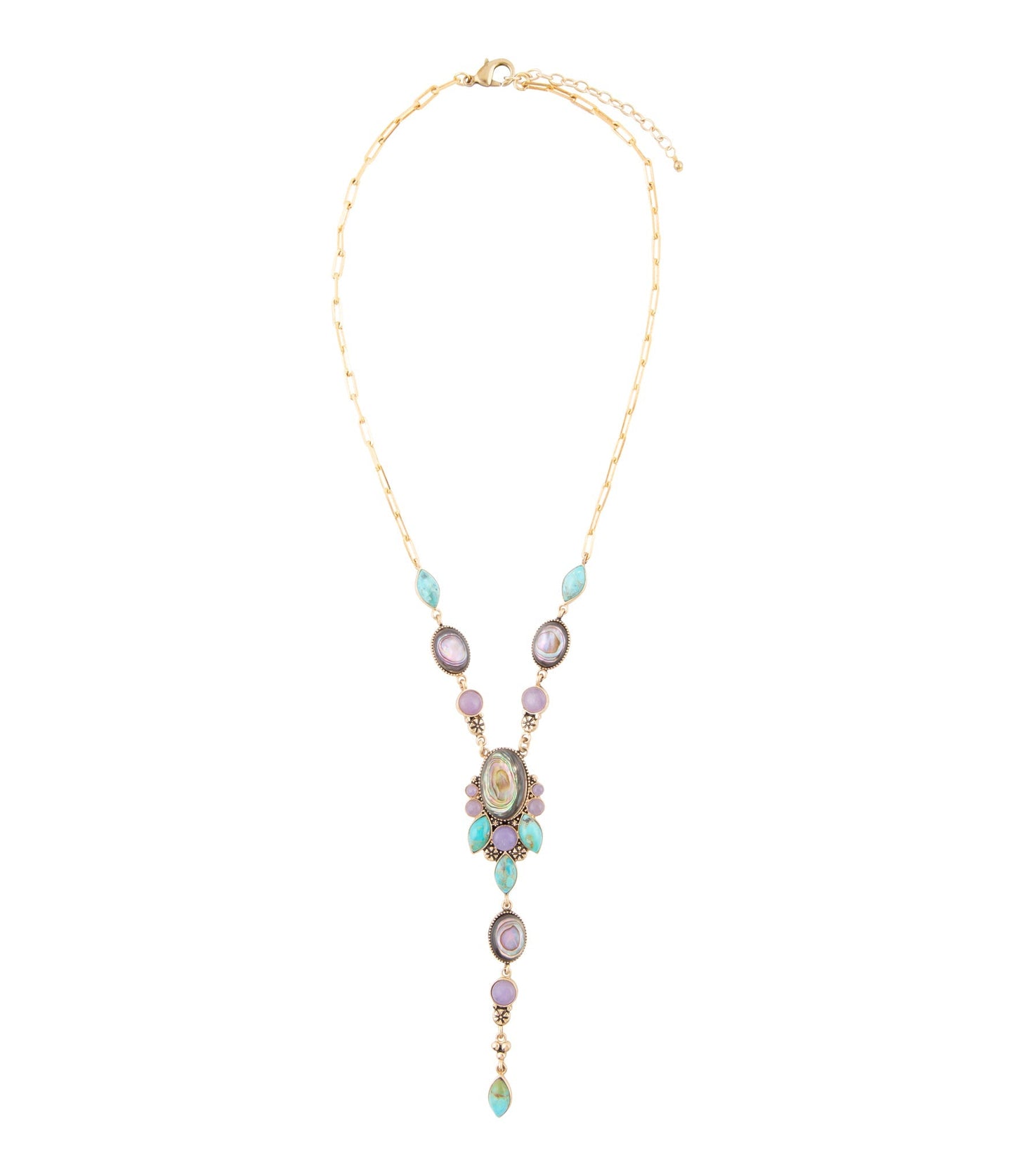 Regalia Blue Abalone Goldhalskette