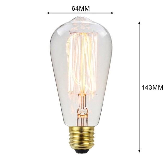 Retro Edison Light Bulb Filament Incandescent Ampoule Bulbs Antique Vintage Style Light Amber Warm Dimmable Vintage Edison Light Bulb For Table Lamp Restaurant Home Office