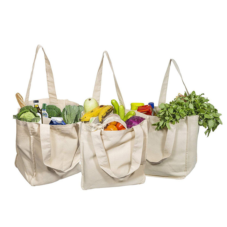 Sac fourre-tout réutilisable en coton biologique avec 6 compartiments intérieurs - Pour les courses
