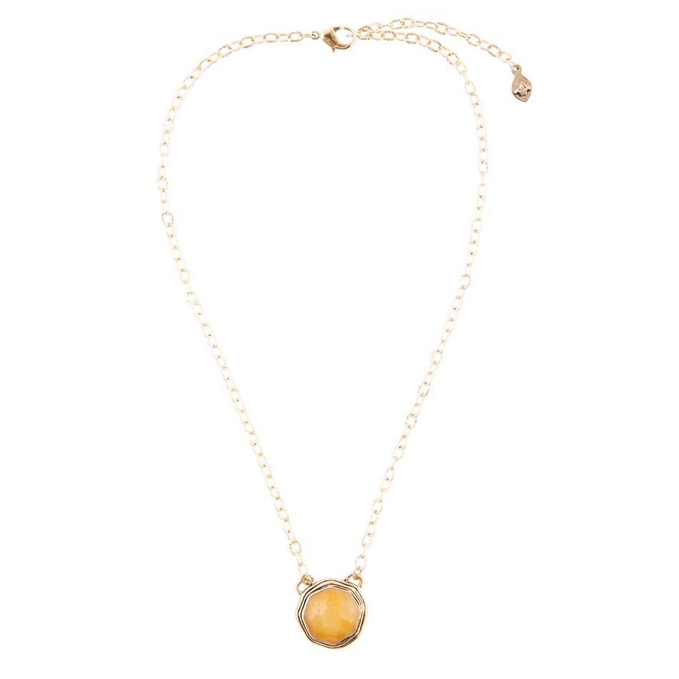 River Rocks Yellow Quartz and Golden Bronze Necklace - ThisandThatShoppe