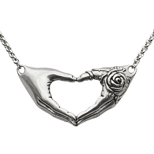 Rose Freundschaft Herz Halskette Silber Anhänger Freundin Geschenk