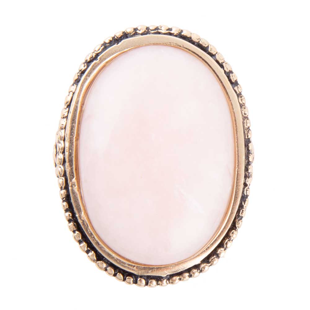 Rosie Pink Opal and Golden Bronze Ring - ThisandThatShoppe