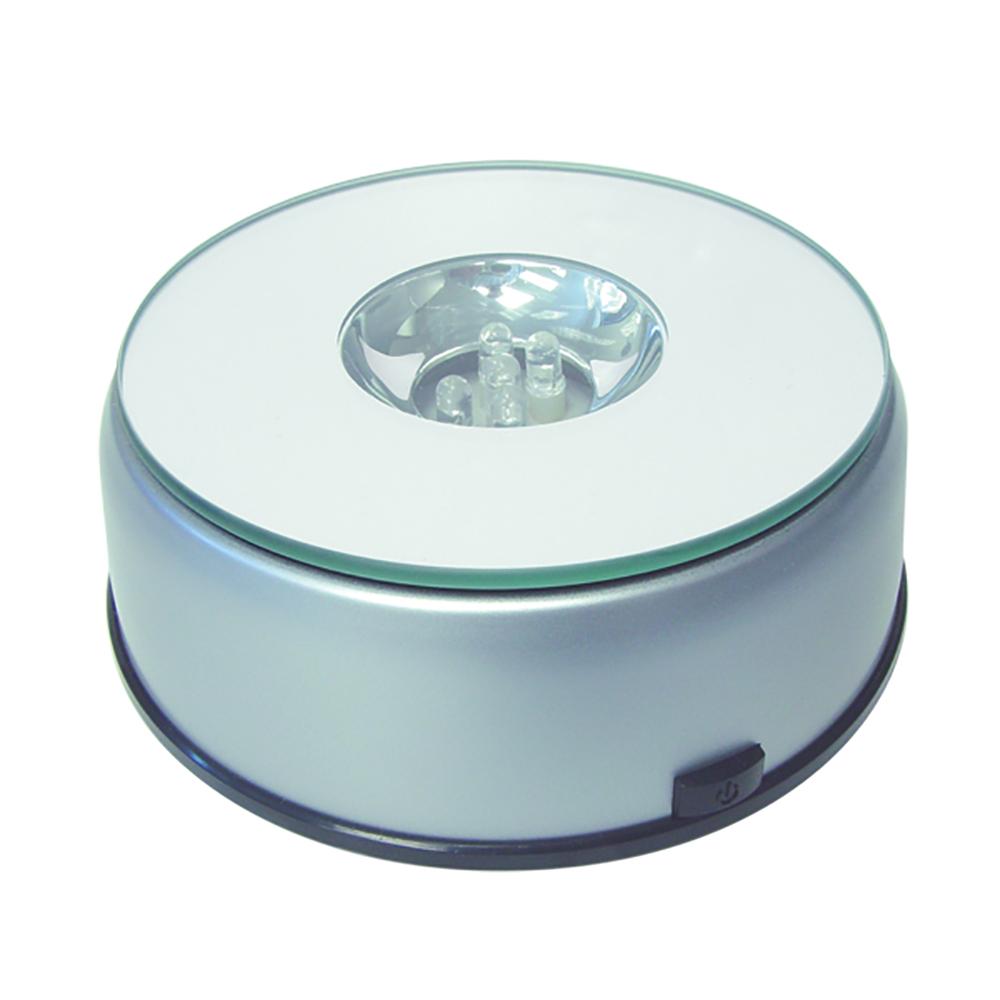 Drehbarer LED-Kristall-Display-Sockel mit Farblichtern