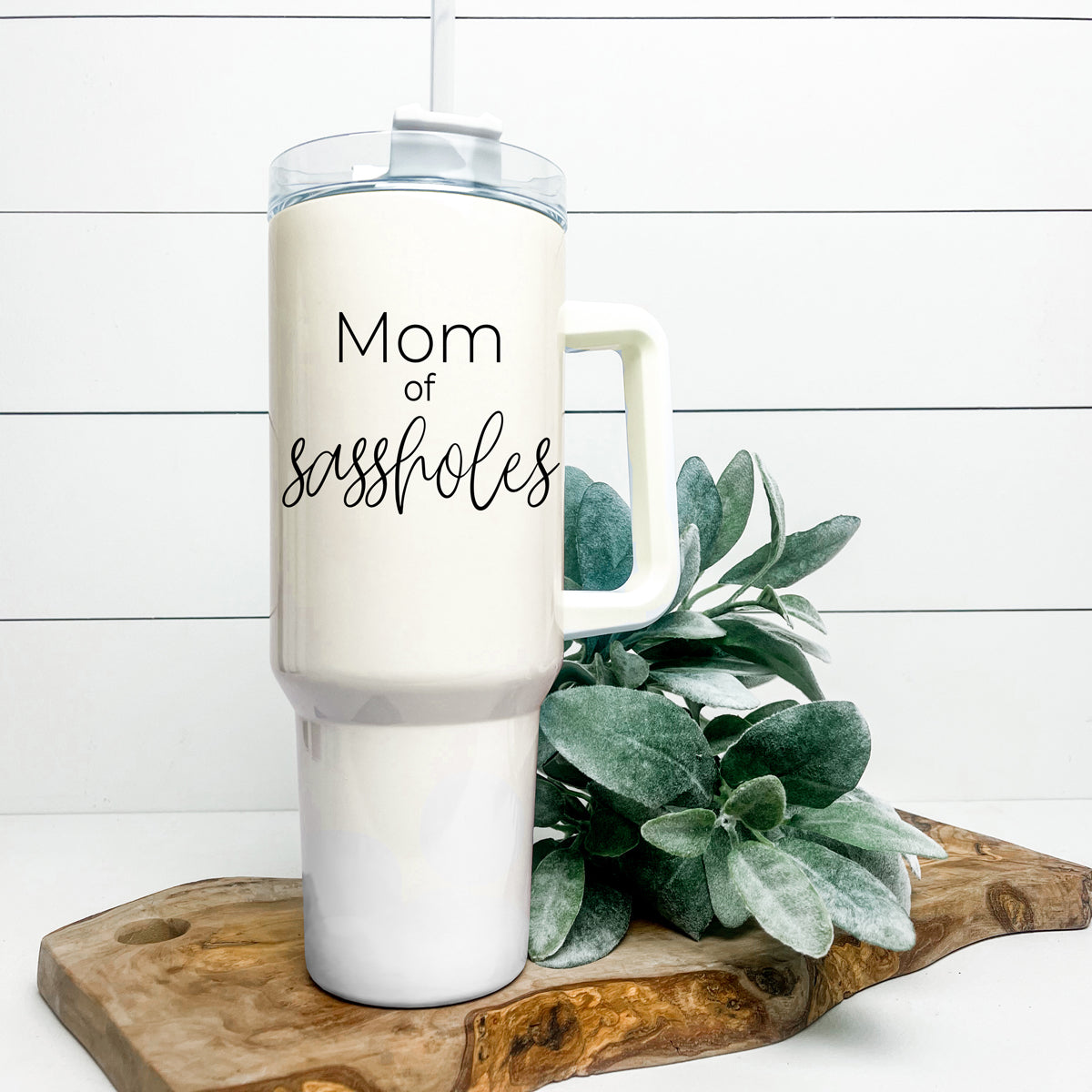Gobelet de voyage isotherme de 1,2 L avec couvercle à poignée et paille - Tasse cadeau drôle pour maman