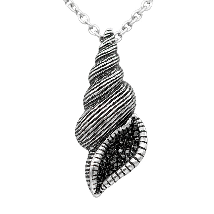 Muschel-Anhänger-Halskette, silberfarben, Strand-Boho-Schmuck