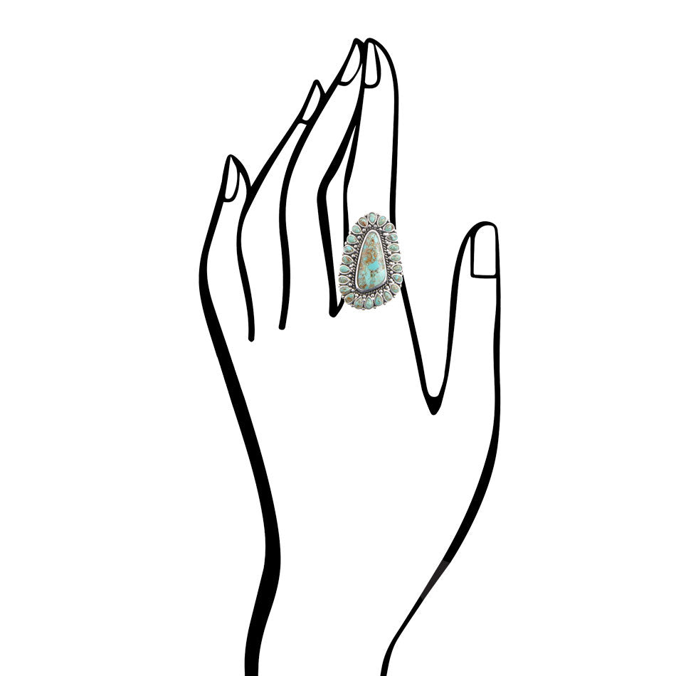 Bague massive en turquoise Sedona bleue et argent sterling