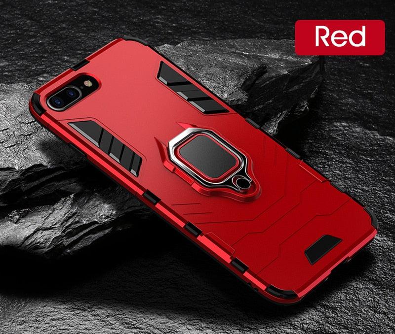 Shockproof Armor Case For iPhone XR iPhone X Xs Xs Max Stand Holder Ring Phone Cover for iPhone 6 6S 6PLUS 7 8 plus Slim Durable Soft Anti-Scratch 360 Degree Rotating Ring Holder Kickstand Protective With Magnetic Case