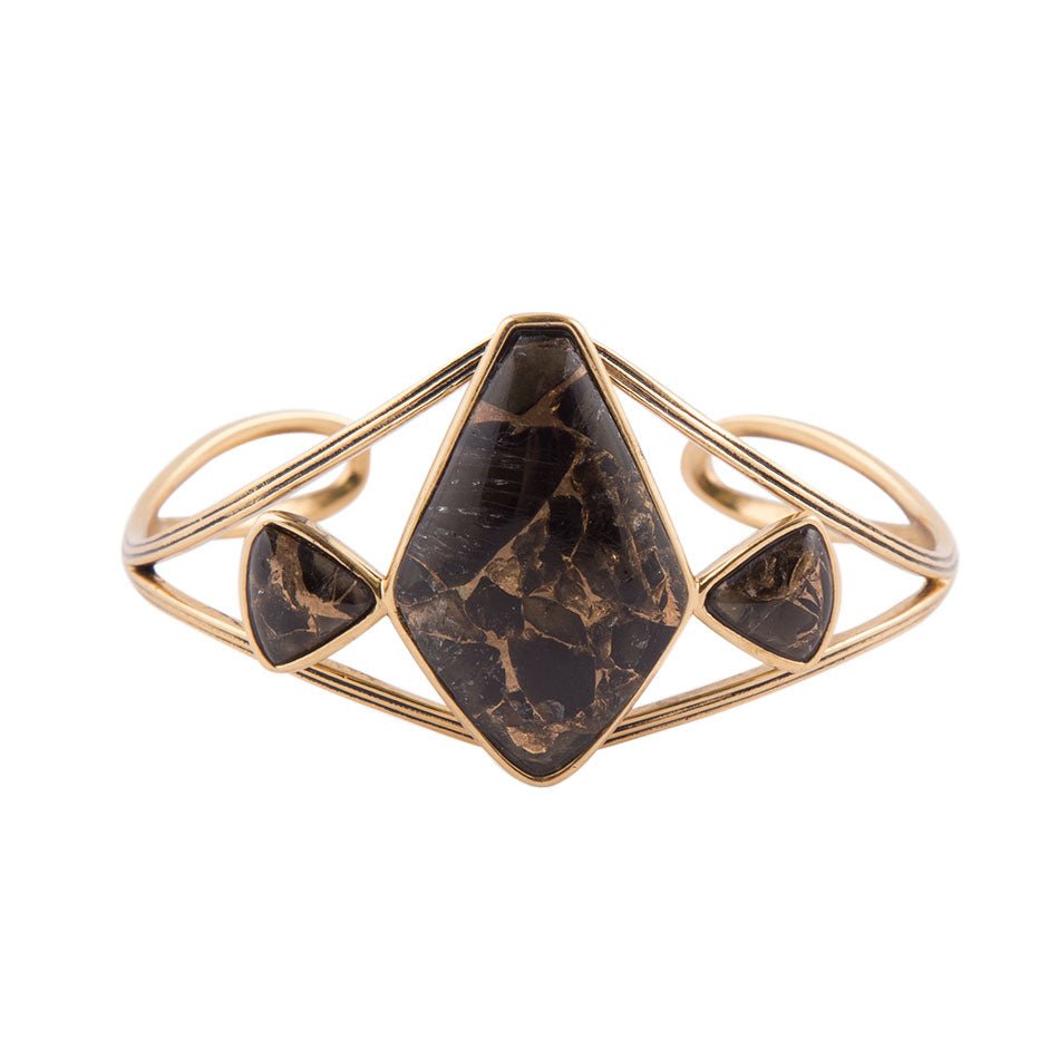 Shungite and Bronze Cuff - ThisandThatShoppe
