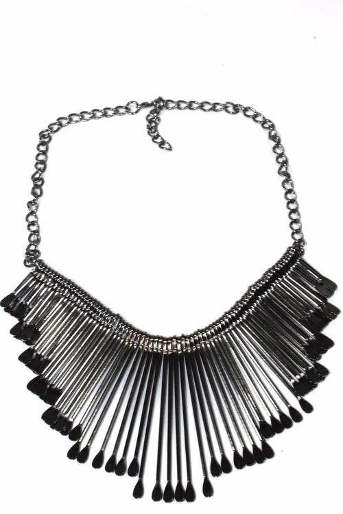 Silberner Fransenschmuck Halskette Boho Verstellbarer Choker