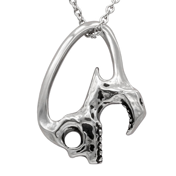 Silber Totenkopf Anhänger Halskette Gothic Biker Kette 24 Zoll