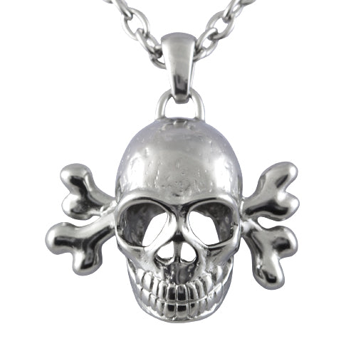 Silberner Totenkopf-Anhänger-Halskette Gothic Biker Unisex-Kette