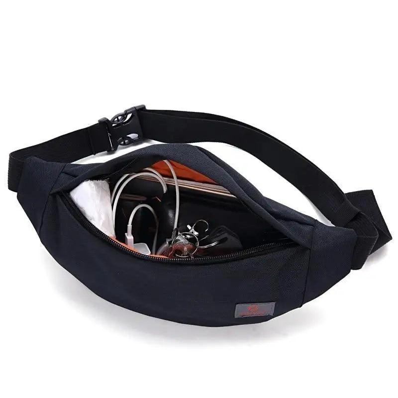 Simple Style Fanny Pack for Running Cycling Workout Men Women Waist Pouch Bag Black Classic Women Belt Bag Pouch For Money Phone Black Bum Hip Bag