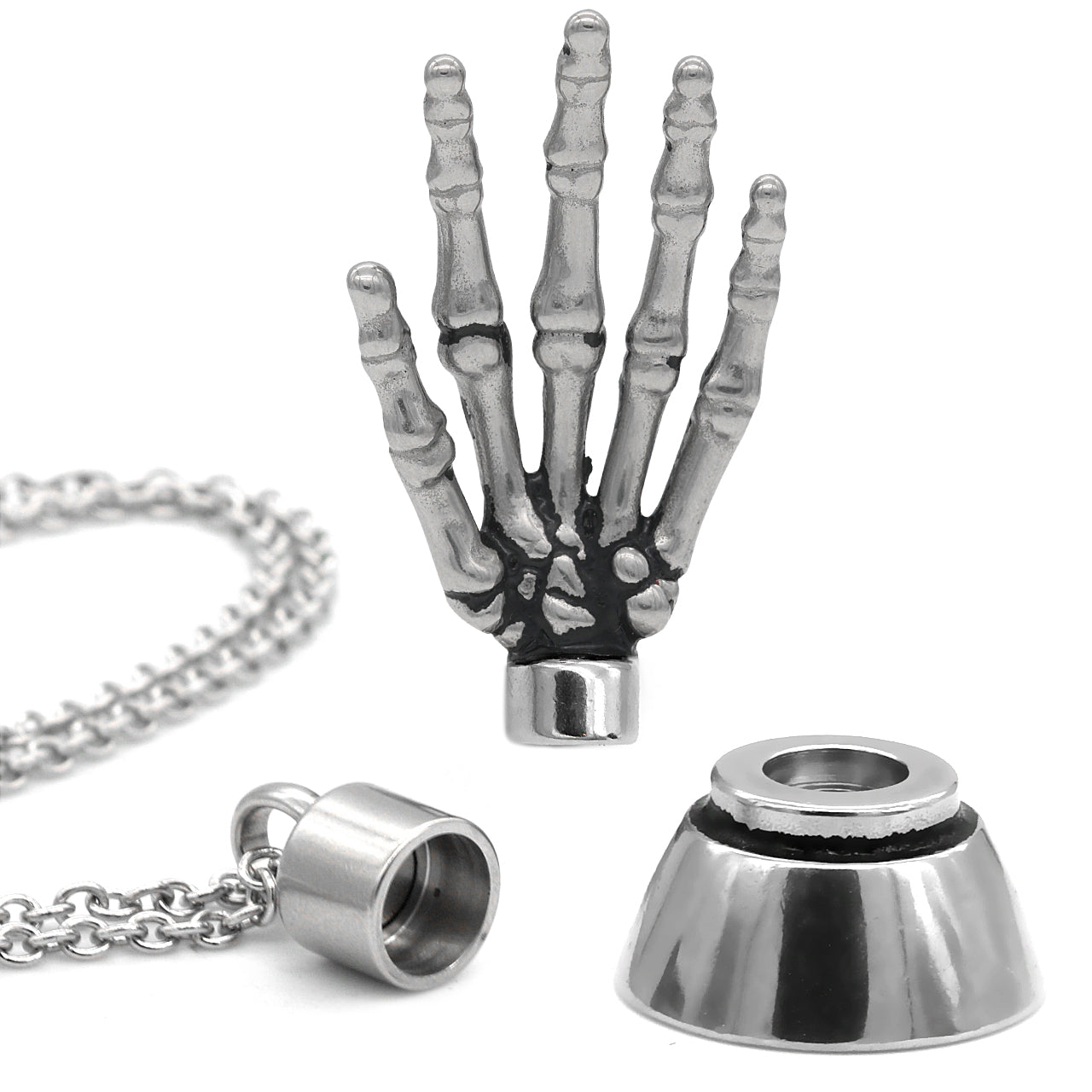 Skeleton Hand Magnetic Necklace Pendant Gothic Charm