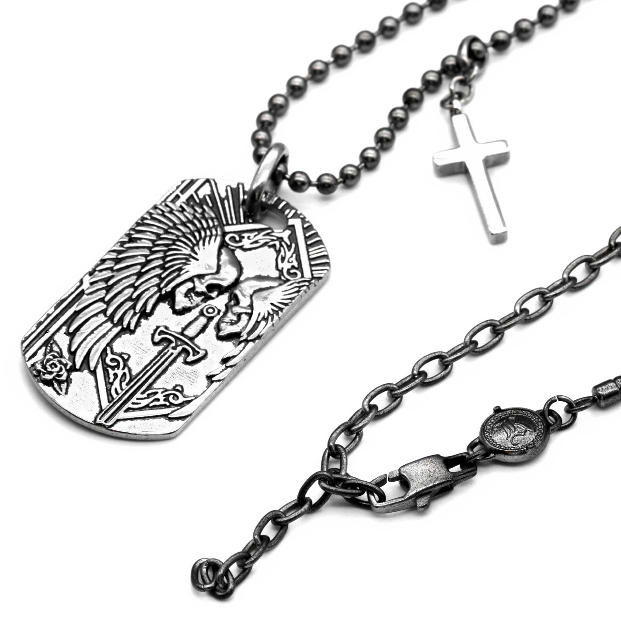 Schädel-Erkennungsmarken-Anhänger-Halskette Edelstahl Gothic