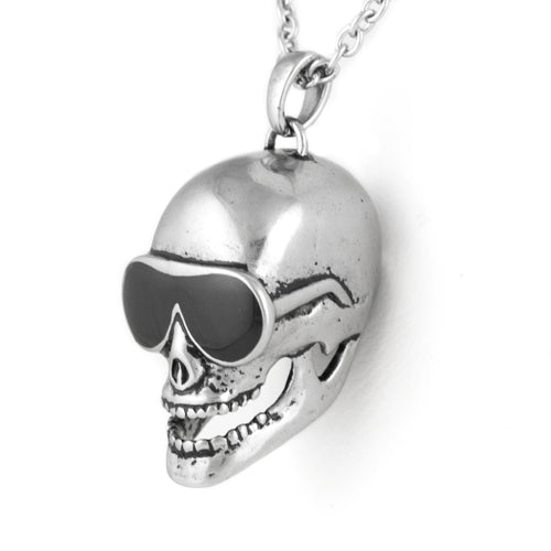 Totenkopf-Anhänger Halskette Edelstahl Rocker Punk Gothic