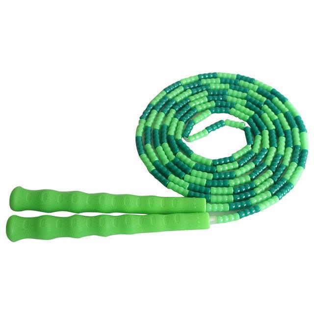 Soft Skipping Rope Yoga Beaded Workout Jumping Non-slip Handle Sports Gym Exercise Burning Fitness Adjustable Length Tangle-Free Segmented Soft Beaded Skipping Rope Fitness Jump Rope For Kids Man Women