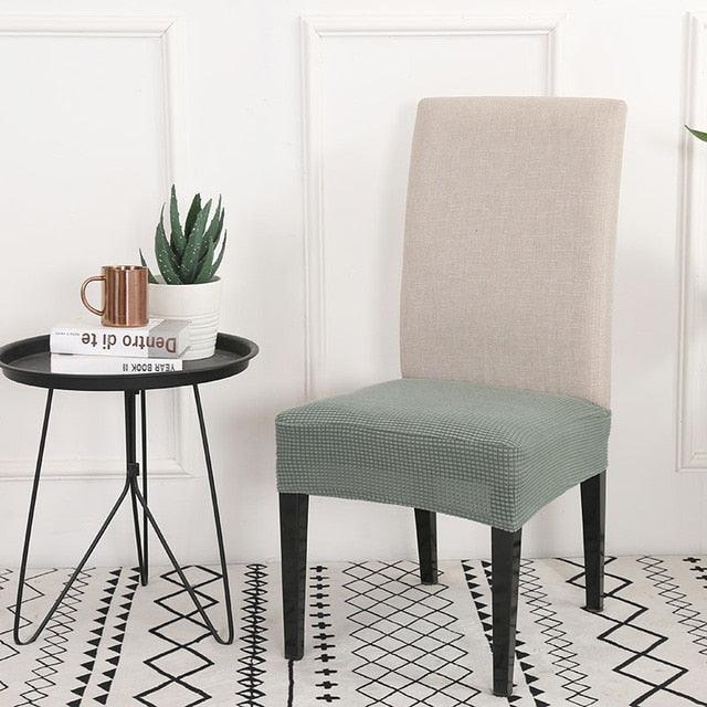 Solid Dining Chair Cover Elastic Half-wraped Seat Case for Kichen Wedding Banquet Hotel Chair Cushions Cover Removable Washable Dining Room Chair Slipcovers Dining Chair Covers Parsons Chair Slipcover Stretch Chair Covers for Dining Room