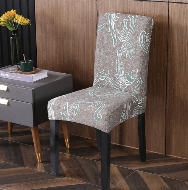 Spandex Chair Covers Printed Dining Room Stretch Seat Cover Chair Protective Case for Restaurant Banquet Kitchen Hotel Stretch Spandex Removable Washable Dining Chair Protector