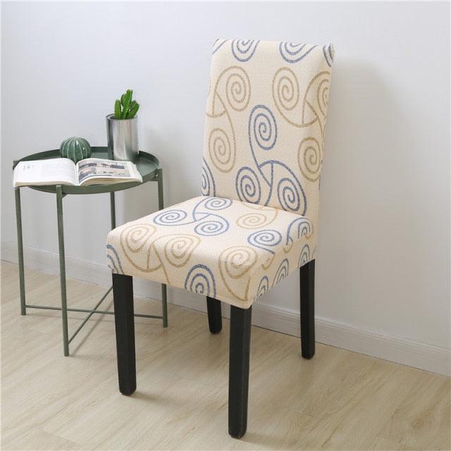 Spandex Chair Covers Printed Dining Room Stretch Seat Cover Chair Protective Case for Restaurant Banquet Kitchen Hotel Stretch Spandex Removable Washable Dining Chair Protector