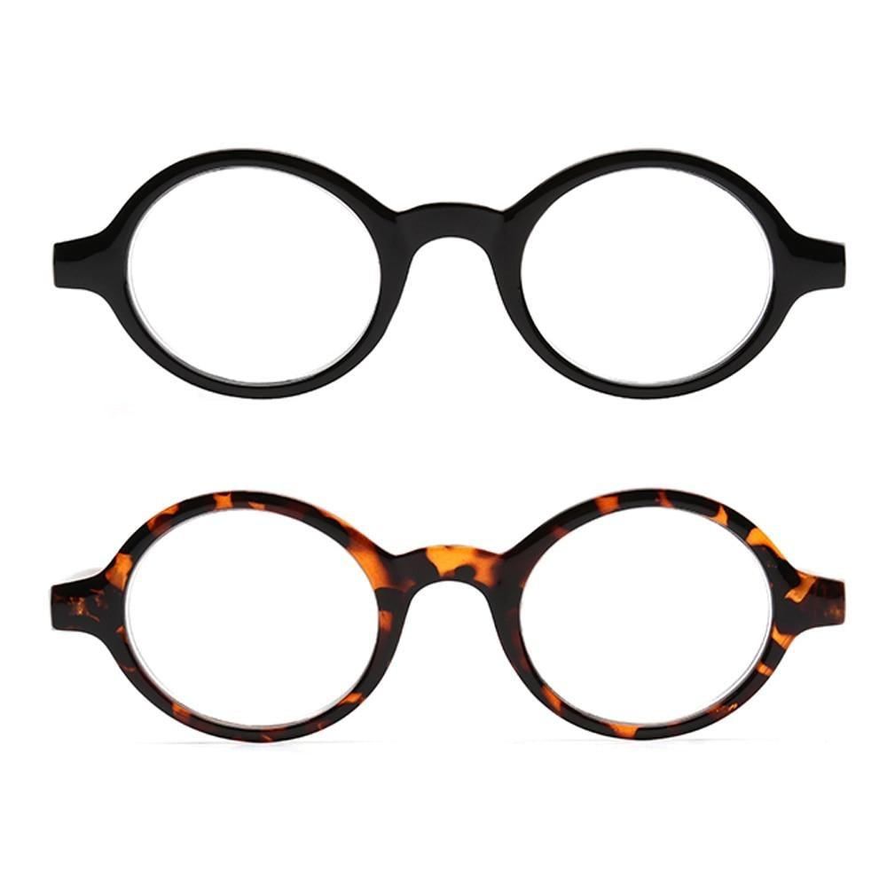 Spring Hinge Round Style Reading Glasses For Women And Men Diopter Magnifier Glasses In Black Sunglasses For Ladies Eyewear Small Frame Glasses