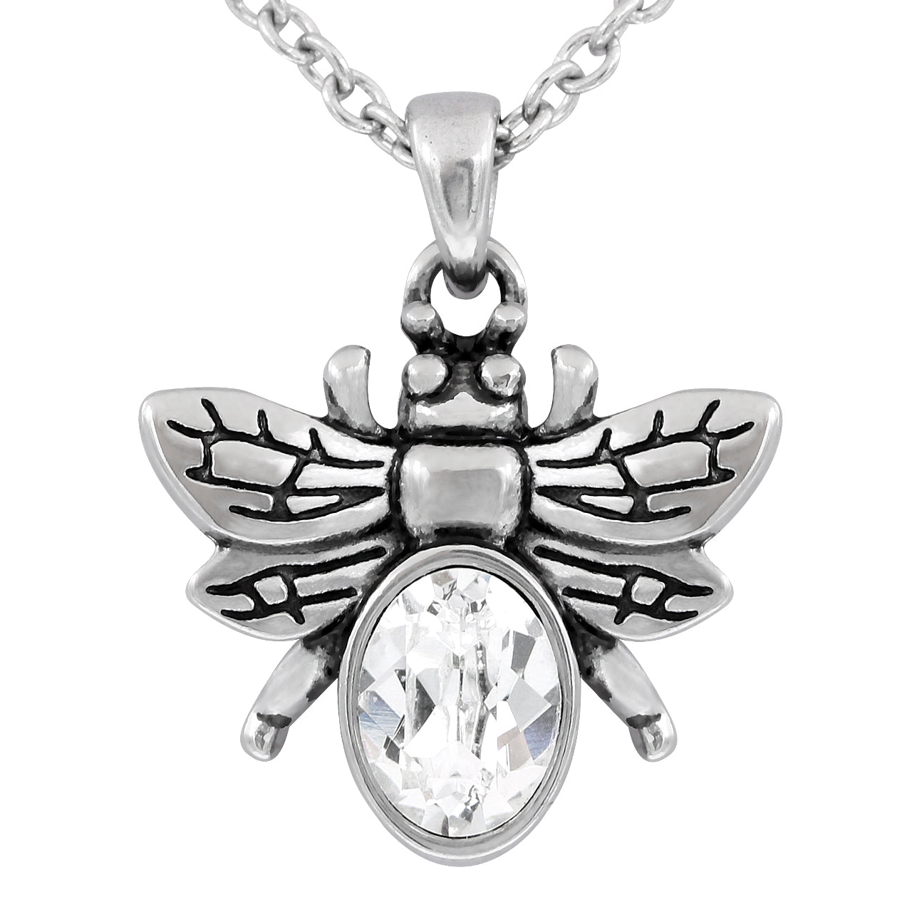 Stainless Steel Bee Necklace With Swarovski Crystal
