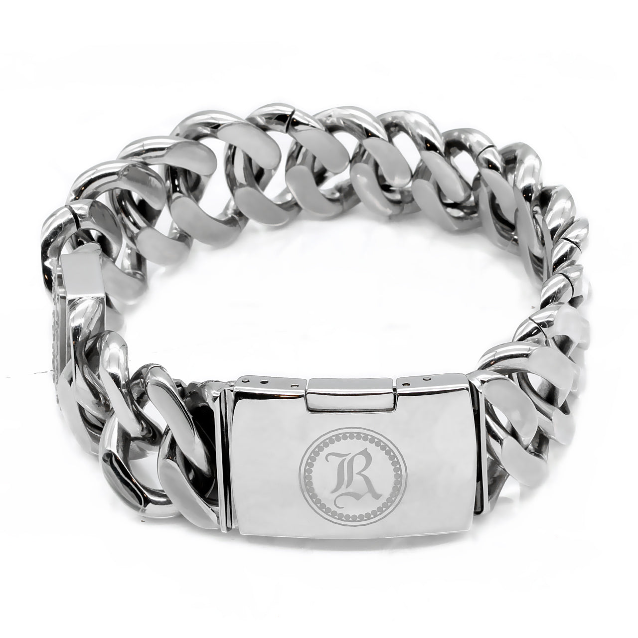 Edelstahl Gravierbares ID-Armband Kubanische Kette
