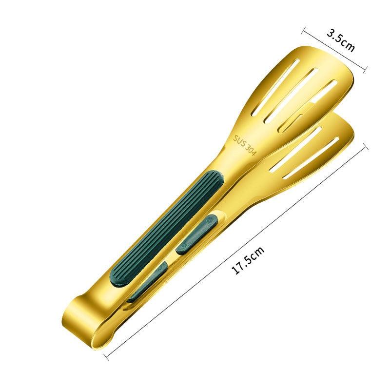 Stainless Steel Frying Shovel Clip Multifunctional Steak BBQ Tongs Pancake Fried Pizza Steak Fish Spatula Bread Kitchen Tool Stainless Steel Cooking Tongs Multifunctional Kitchen Tongs for Making Salads and Flipping Steak Clamps - ThisandThatShoppe