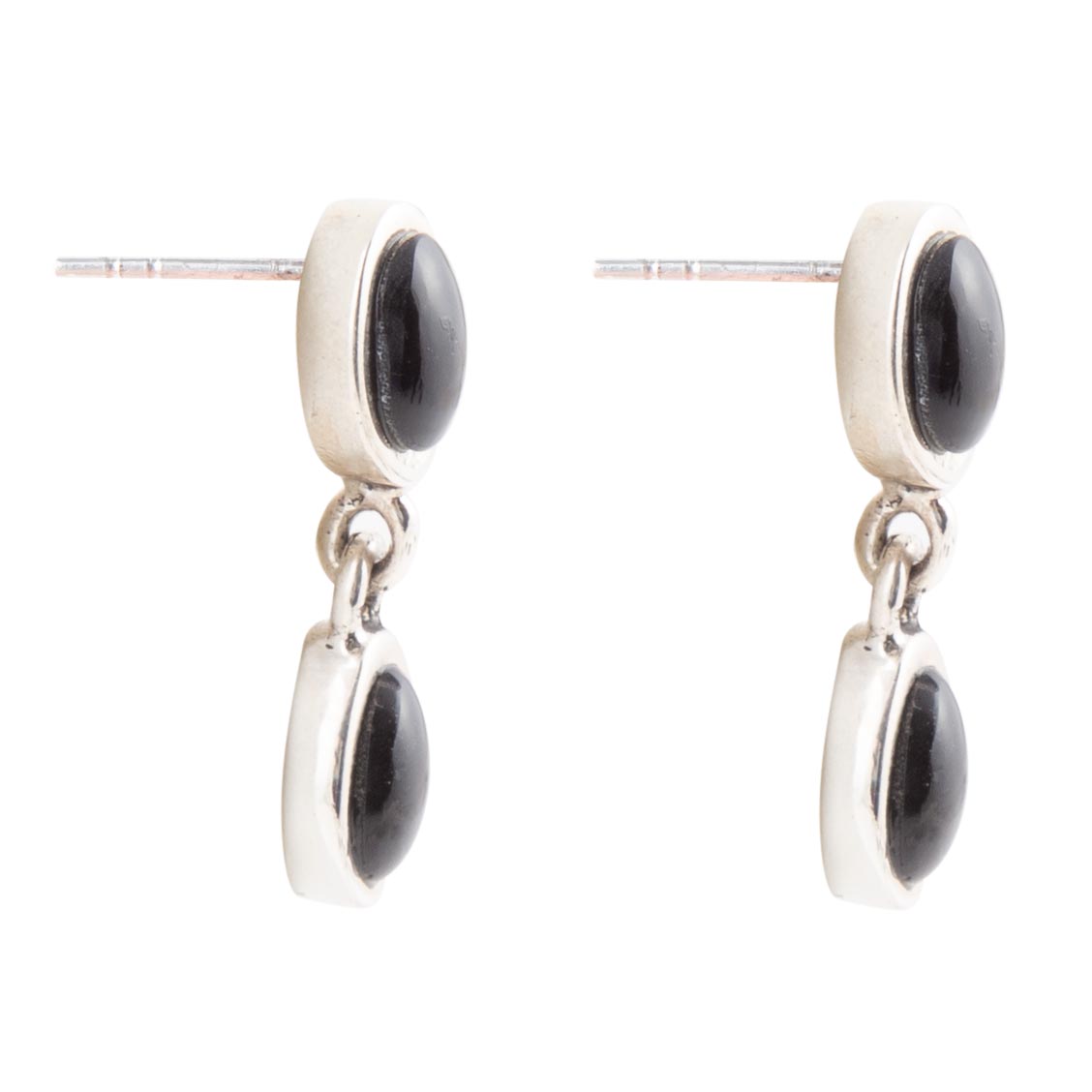 Sterling Silver Black Onyx Drop Earrings - ThisandThatShoppe