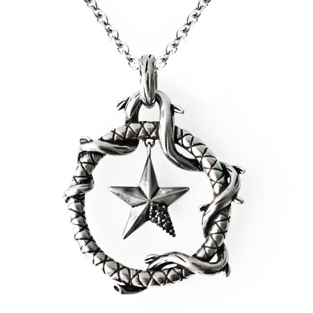 Collier Pentagramme Étoile en Argent Sterling Gothique Païen