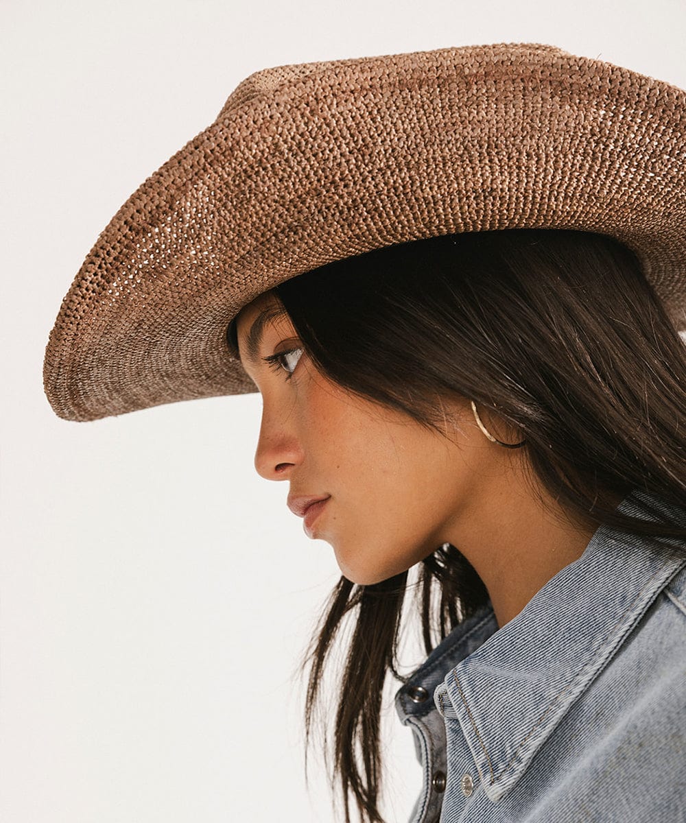 Chapeau de cow-boy en paille pliable Ames