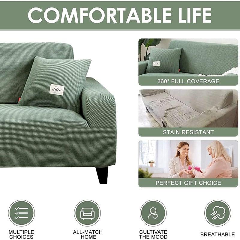 Stretch Armchair Slipcover Washable Furniture Protector Thick Sofa Protector Solid Printed Sofa Covers For Living Room Couch Cover Corner Sofa Water Resistant Couch Cover Furniture Protector
