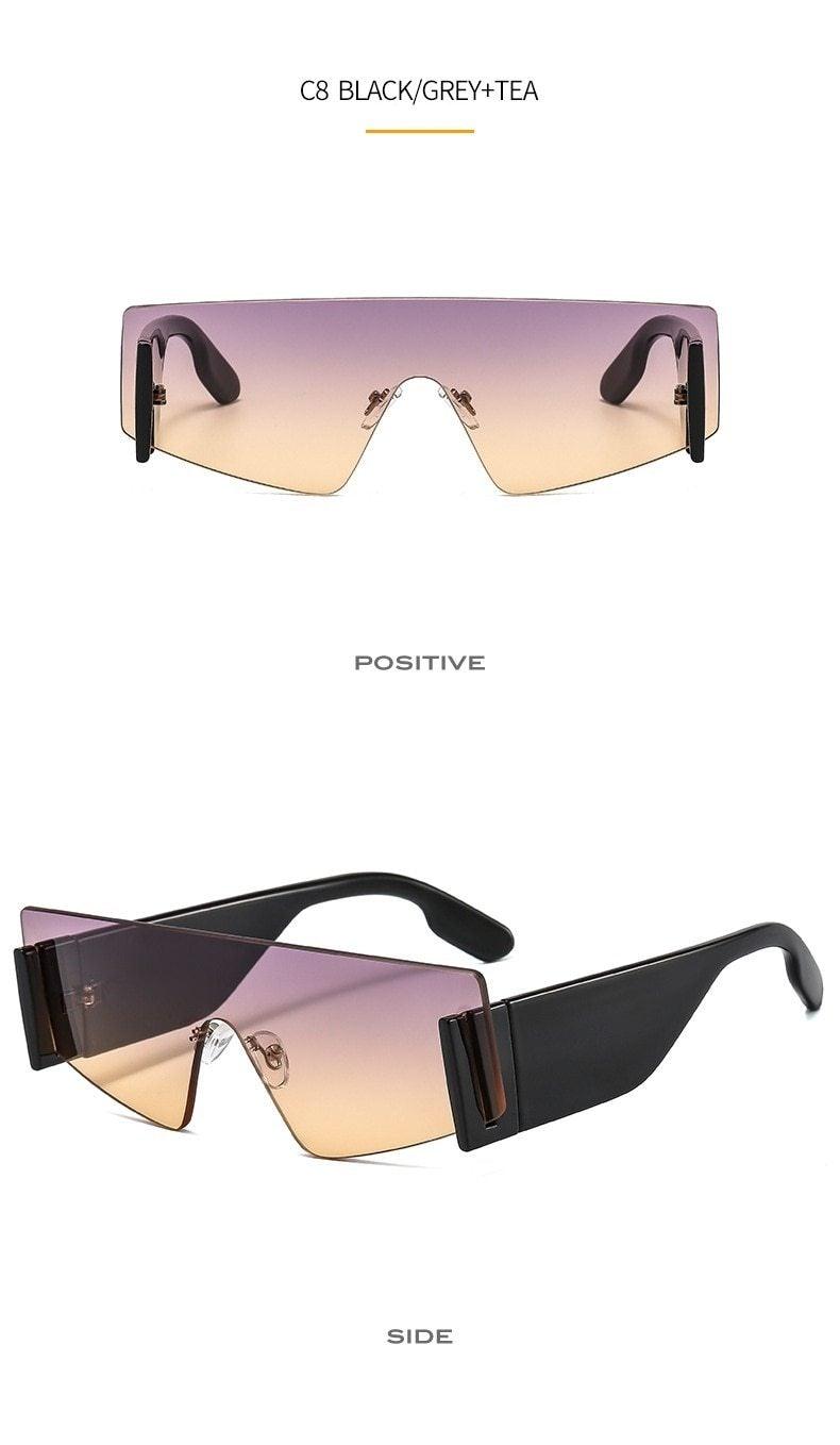 Stylish Big Rimless Classic Sunglasses In Square Shape For Women & Men New Oversize & Retro Style Sunglasses Rectangle Shape Eyewear Shades Oversized Fashion Sunglasses For Women
