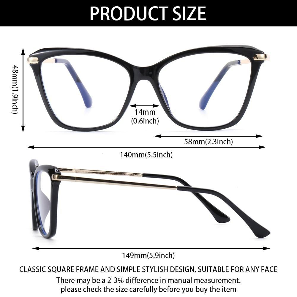 Stylish Eyeglasses Glasses Clear Lens Blue Light Blocking Glasses Women Men Fashion Cat Eye Glasses Computer Gaming Eyeglasses Eye Protection Eyewear