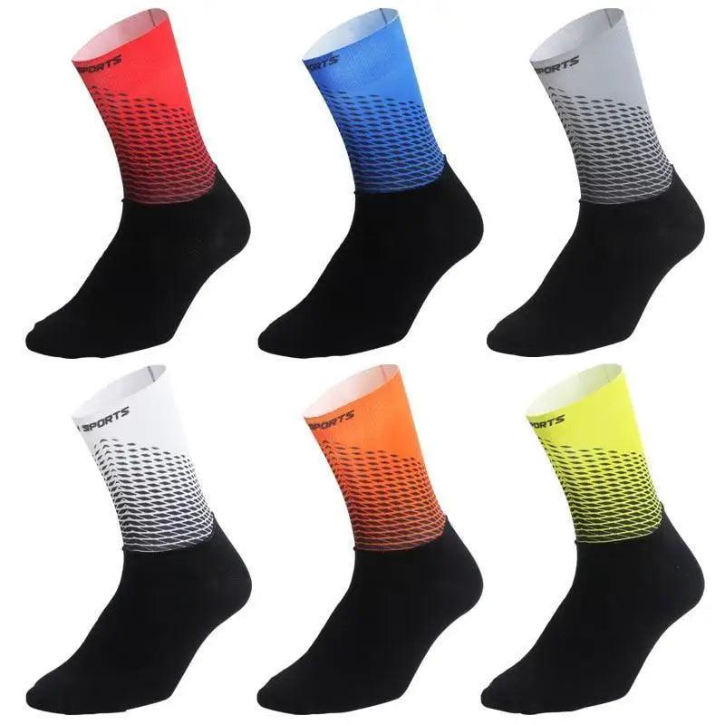 Stylish Fabric Cycling Socks Compression Anti Slip Breathable Sport Socks For Men And Women Functional Sports Athletics Breathable Socks