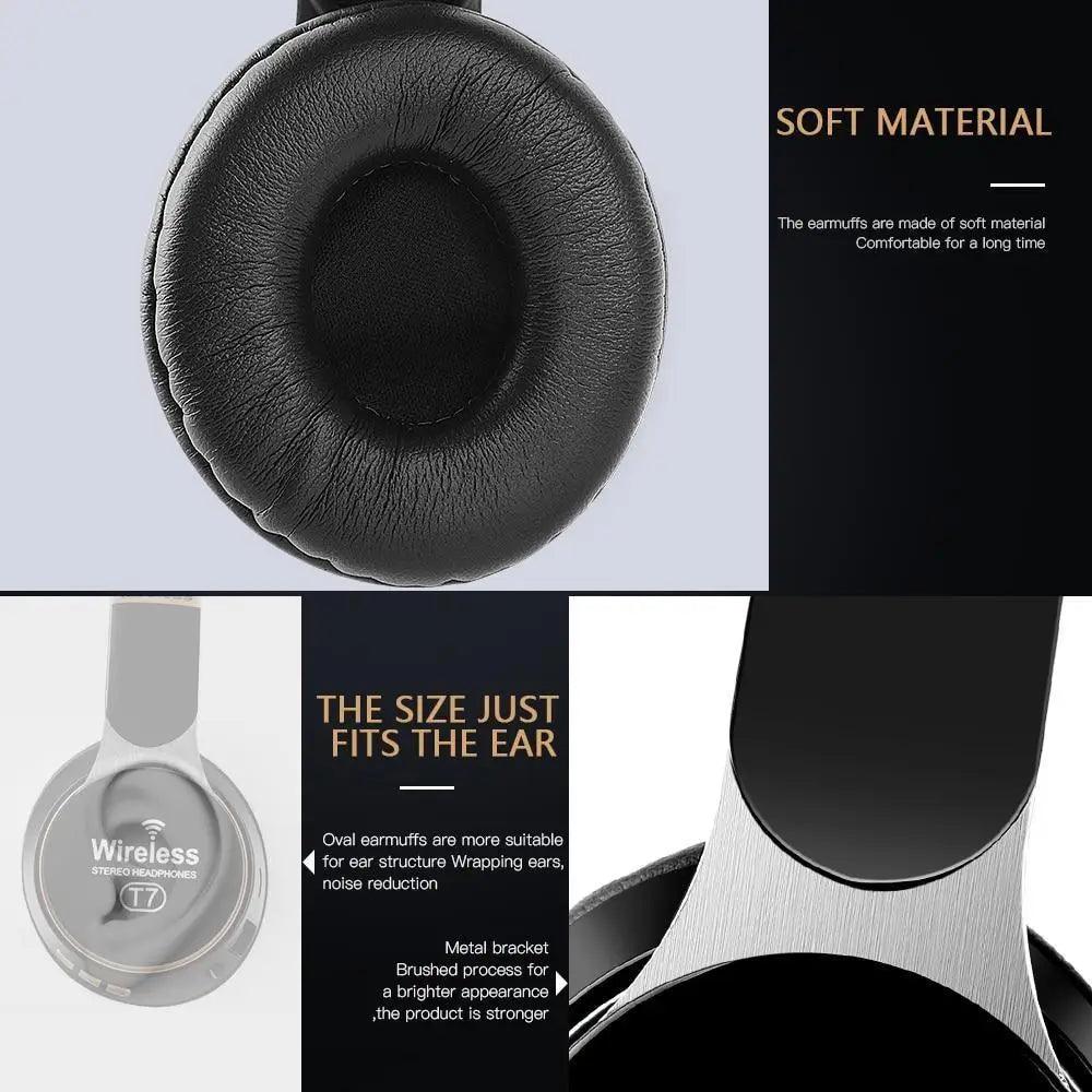 Stylish Wireless Headphones 3D Stereo Bluetooth Foldable Gaming Headphones With Mic Foldable Lightweight Neckband Headphone For Mobile PC Laptop