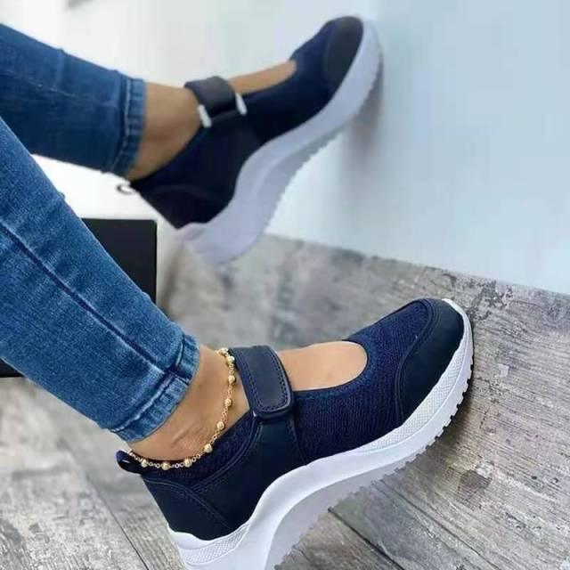 Summer Women Casual Sneakers Mesh Breathable Platform Non Slip Tenis Shoes Breathable Flat Shoes Summer Outdoor Slip On Fashion Espadrilles