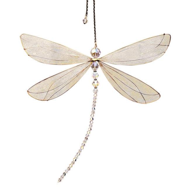 Sun Catcher Ornament Window Crystal Guardian Angel Wing Prism Pendant Rainbow Maker Collection Crystal Dragonflys Sun-catcher Wind Chimes Home Garden Hanging Decor Gifts Photography Prop Festival Decoration