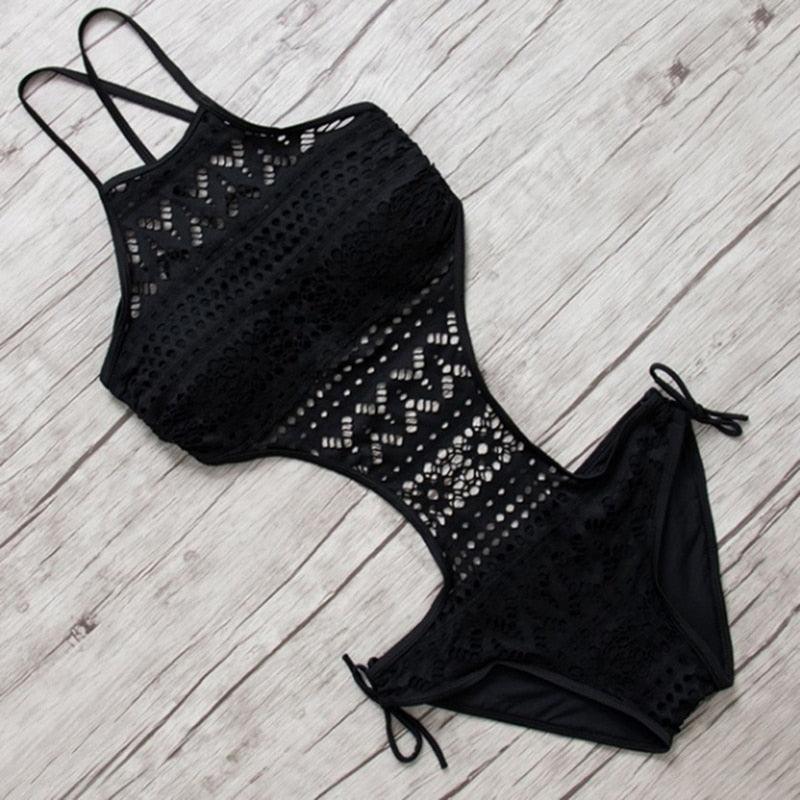 Swimsuit One Piece Backless Beach Swimwear Women One Piece Swimsuits Plunge V Neck Bathing Suits Lace up Monokini Strappy Cutout Swimwear Bikini Bathing Suit Push Up Women's Swimwear Bodysuit For Women