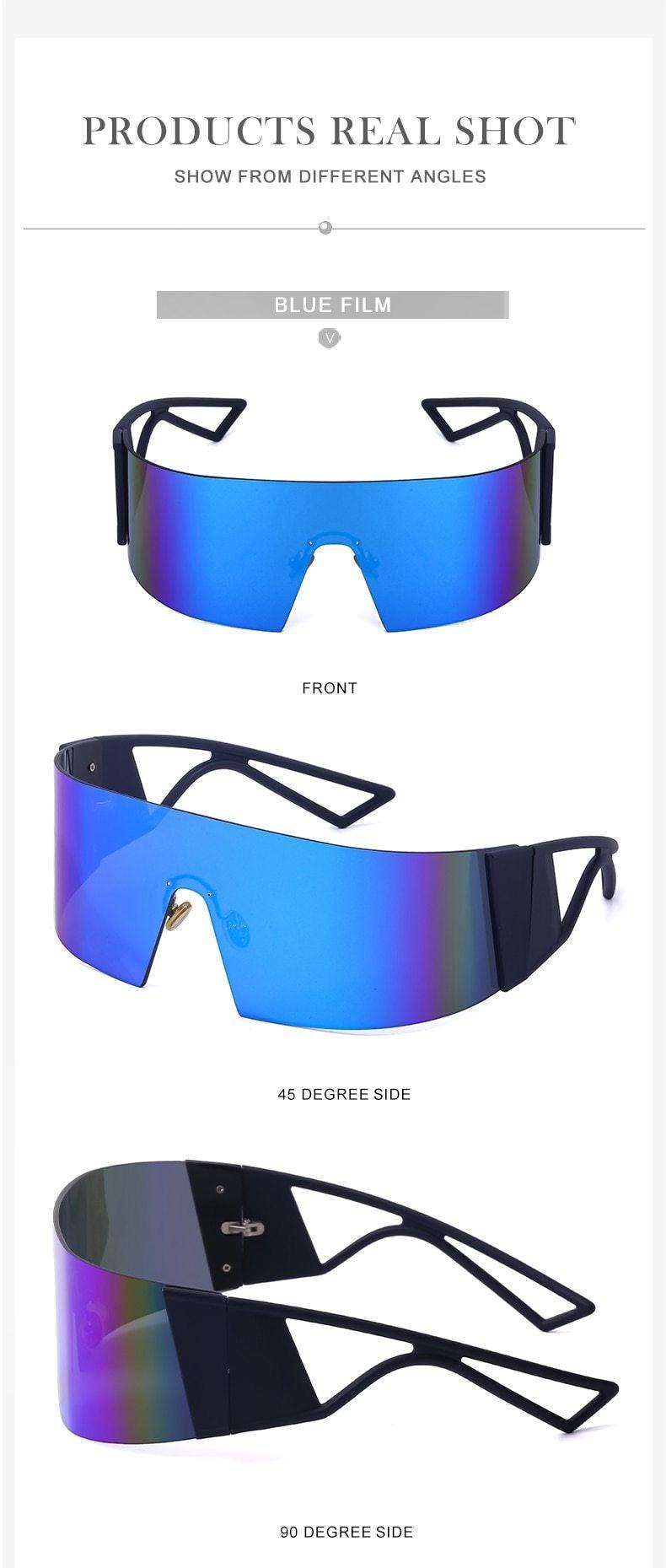 The New Sports Polarized Sunglasses UV400 Outdoor Cycling Glasses Sunglasses For Women & Men New Blue Frame Rimless Rectangle Shape Sun Glasses For Unisex Design New Mirrored Wind Proof Sport Eyeglasses For Sunglasses