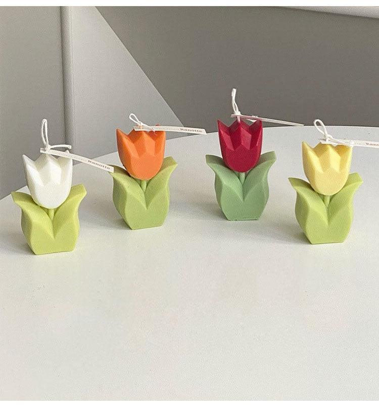 Tulip Candle Aroma Decoration Wedding Souvenir Birthday Gift Decoration Candles Handmade Delicate Tulip Flower Shape Candle Perfect for Birthday Party Wedding Spa Home Decor