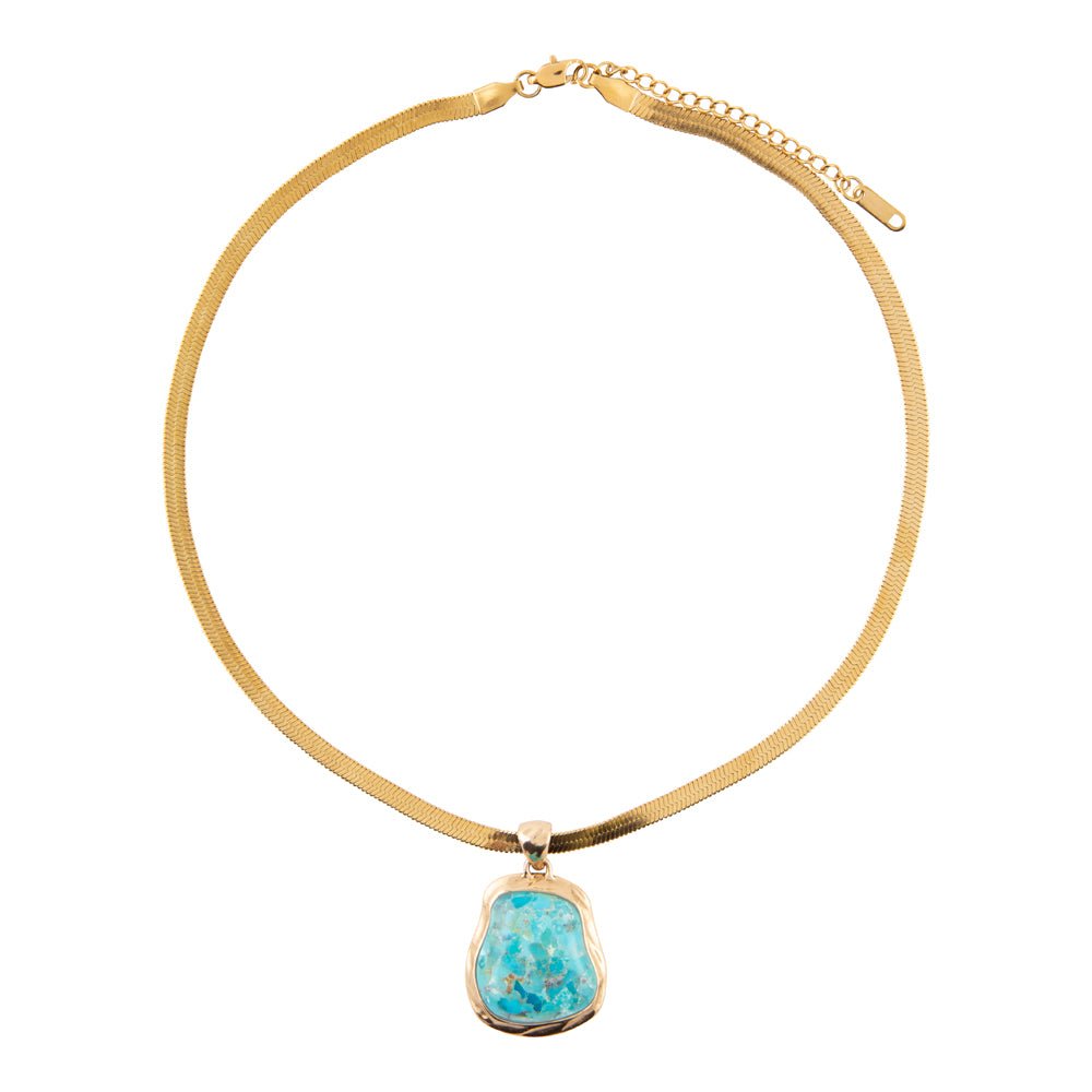Turquoise Baron Snake Chain Pendant Necklace - ThisandThatShoppe