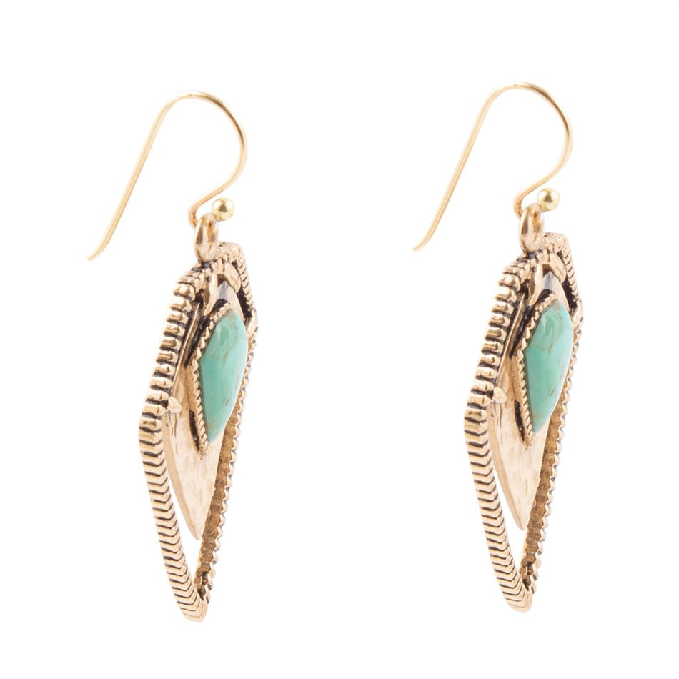 Turquoise Shield Earrings - ThisandThatShoppe