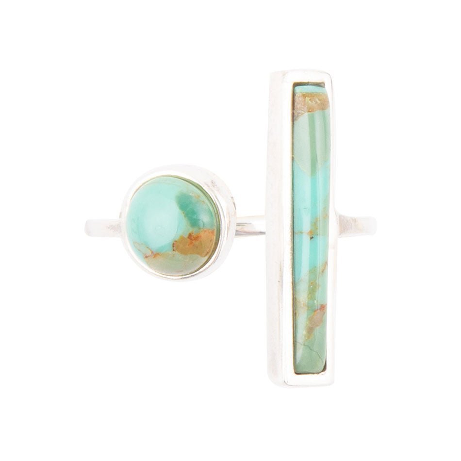 Blue Turquoise Size Adjustable Sterling Silver Ring - ThisandThatShoppe