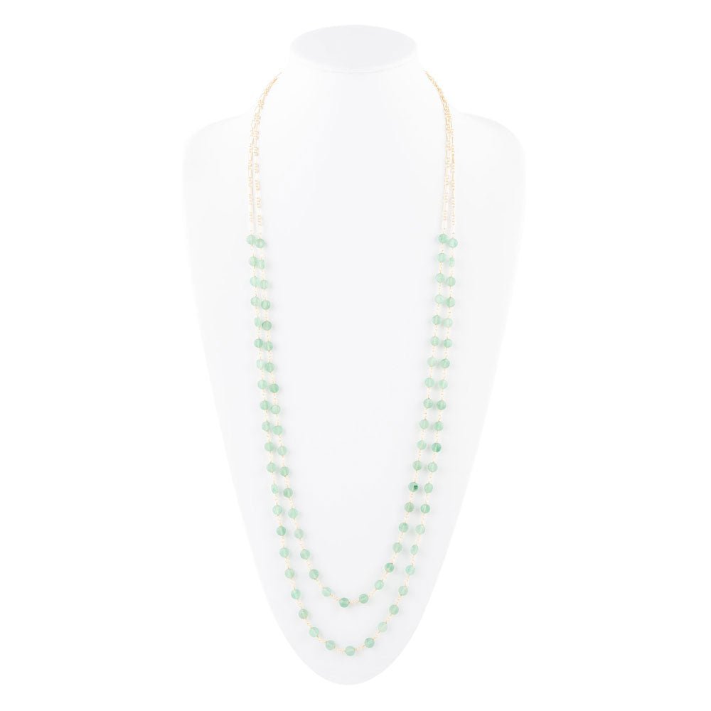 Two Row Green Aventurine Necklace - ThisandThatShoppe