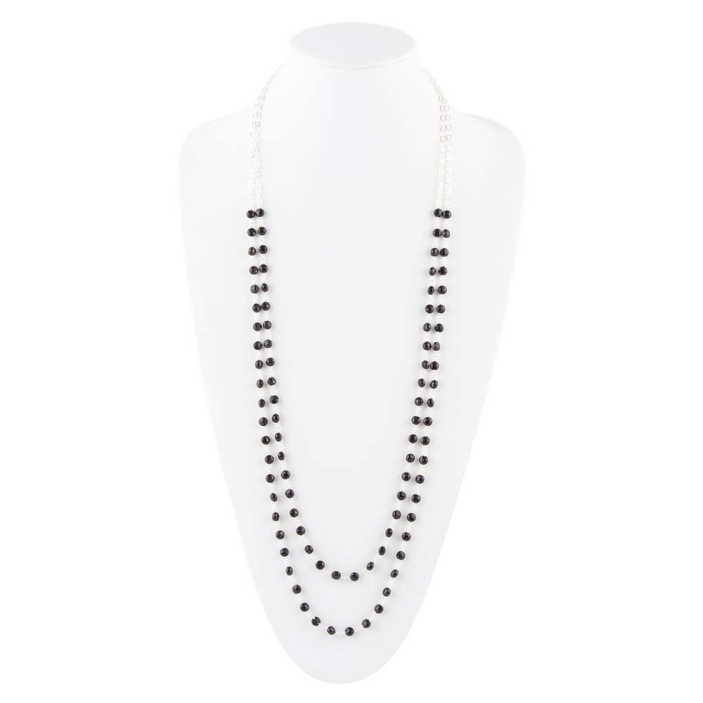 Two Row Onyx and Sterling Silver Necklace - ThisandThatShoppe
